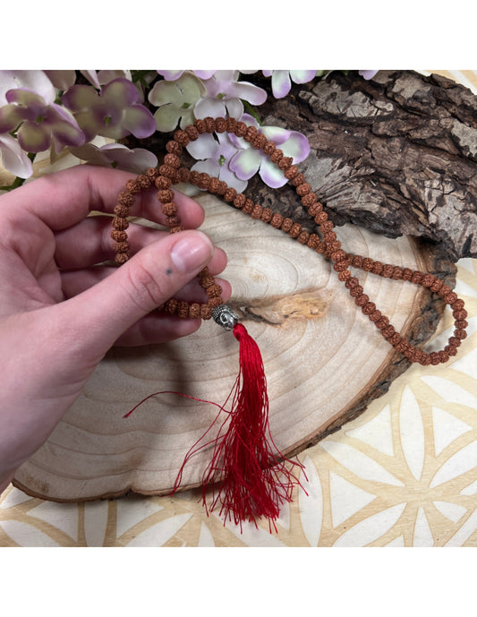 Image for mala-ketting-rhudraksha-boeddha-hoofd-rode-kwast-25-cm_1.jpg