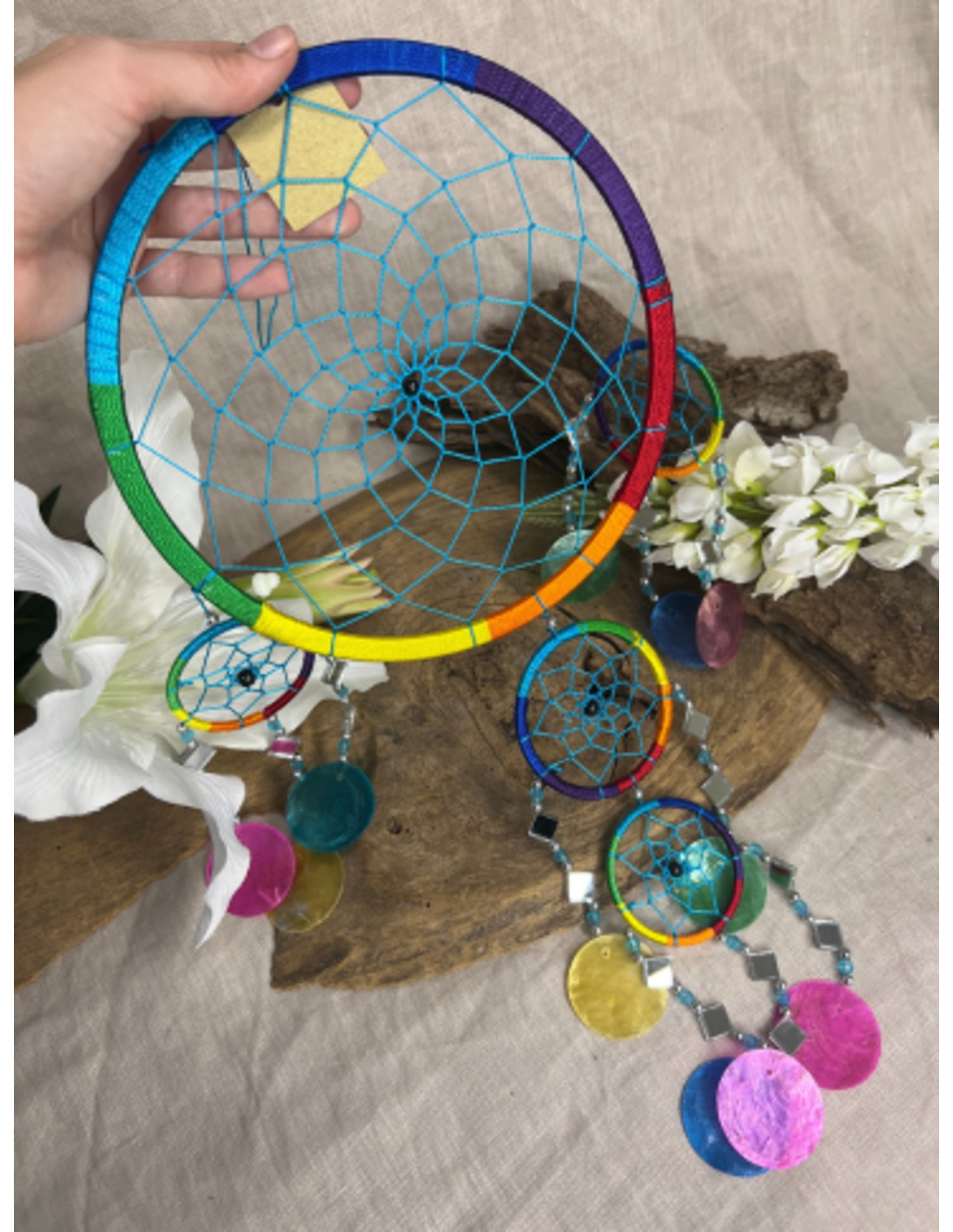 Image for dromenvanger-spiegel-schelp-22-cm-rainbow-dreamcatcher_1.jpg