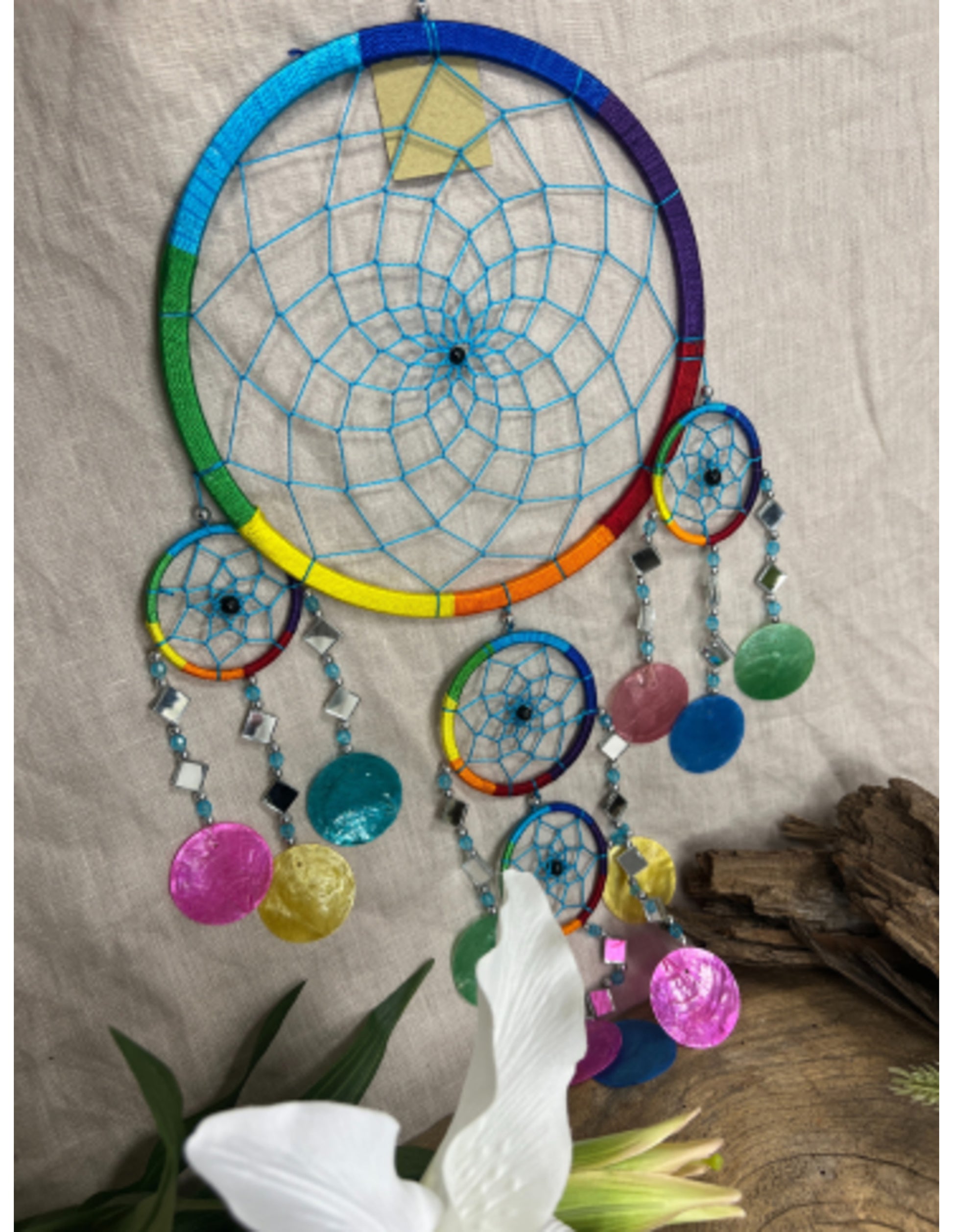 Image for dromenvanger-spiegel-schelp-22-cm-rainbow-dreamcatcher_3.jpg
