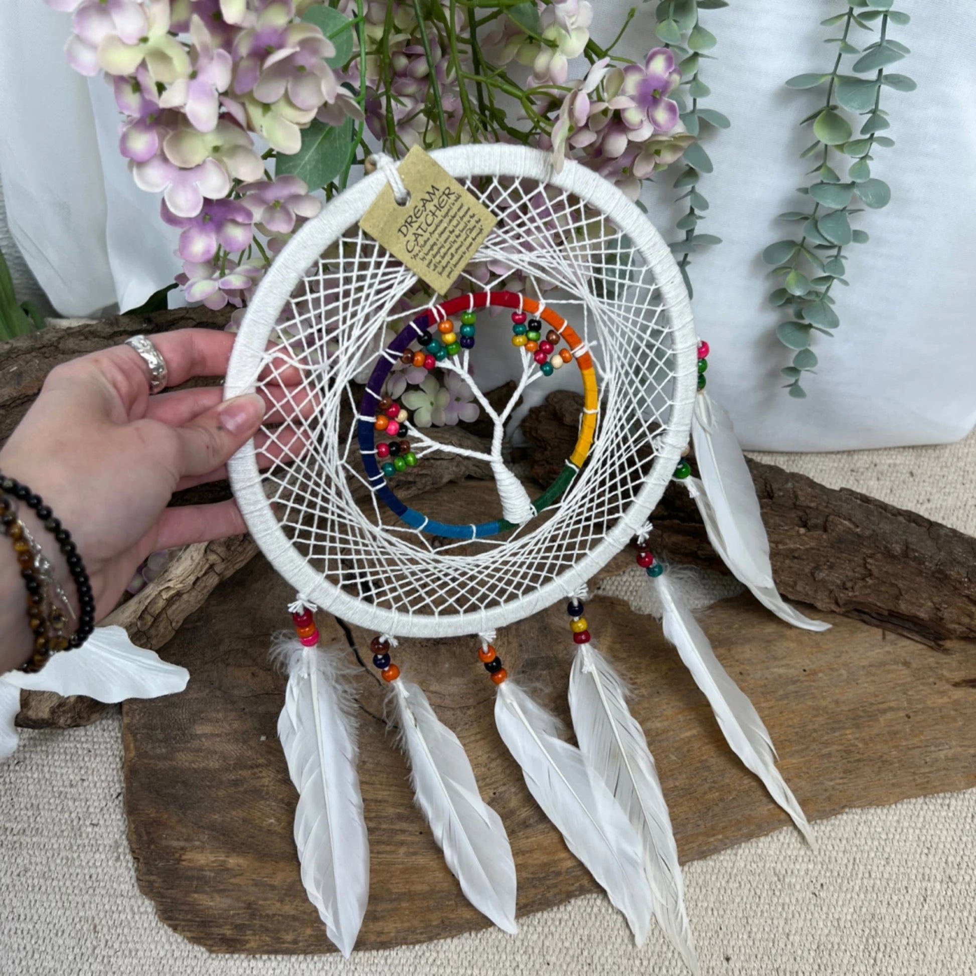 Image for dromenvanger-tree-of-life-rainbow-white-regenboog-kralen-22cm_1.jpg