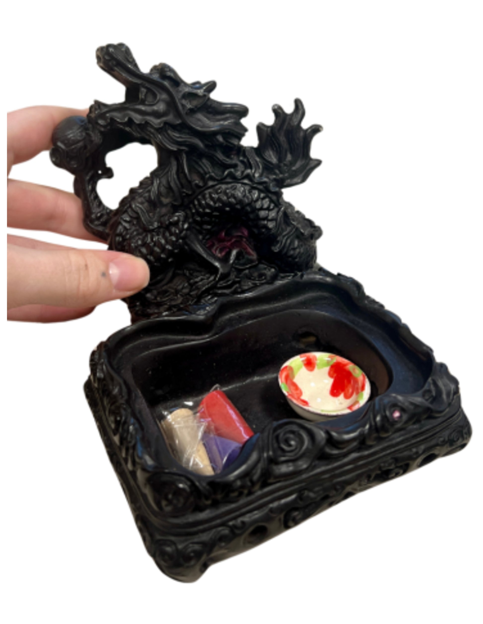 Image for kegel-wierook-brander-draak-zwart-met-schaaltje-en-kegeltjes_2.jpg