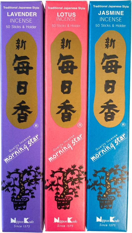 Image for morning-star-bloemig-voordeel-pakket-wierook-stokjes-jasmijn-lavendel-lotus.jpg
