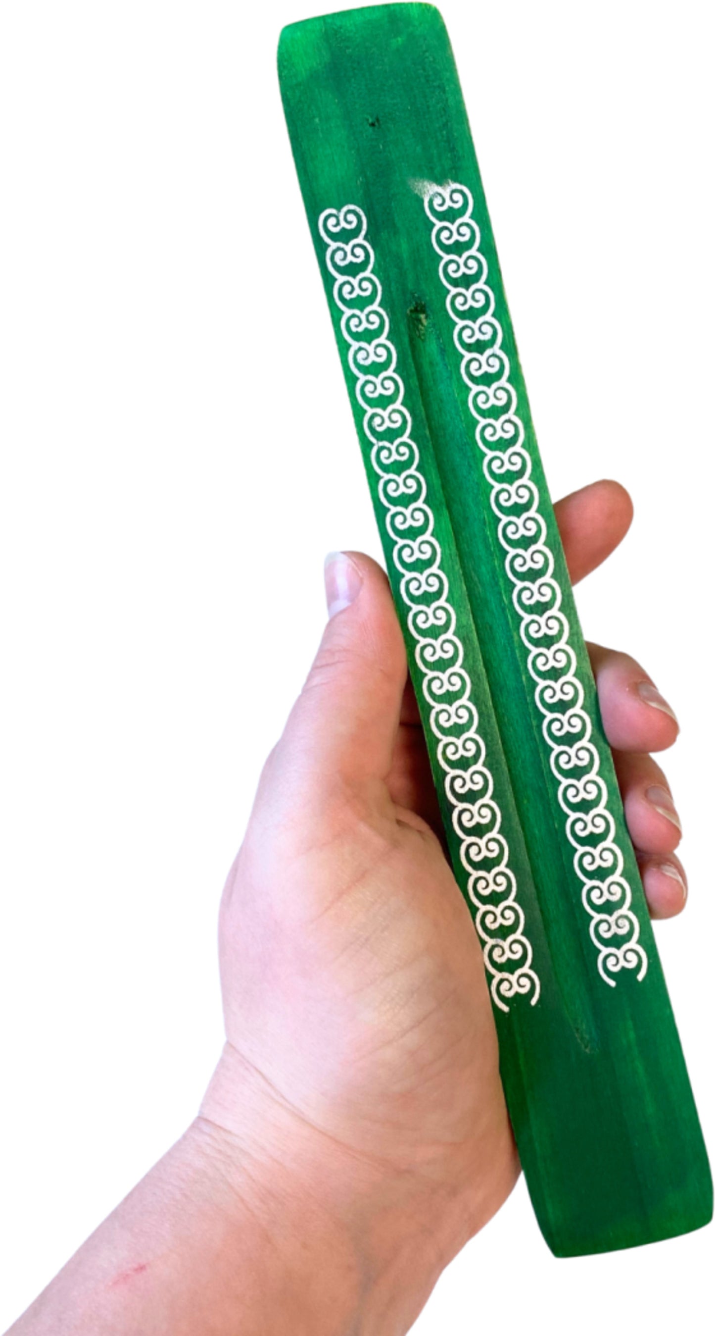 Image for plankje-hout-sierlijke-motieven-groen-wierook-houder_2.jpg