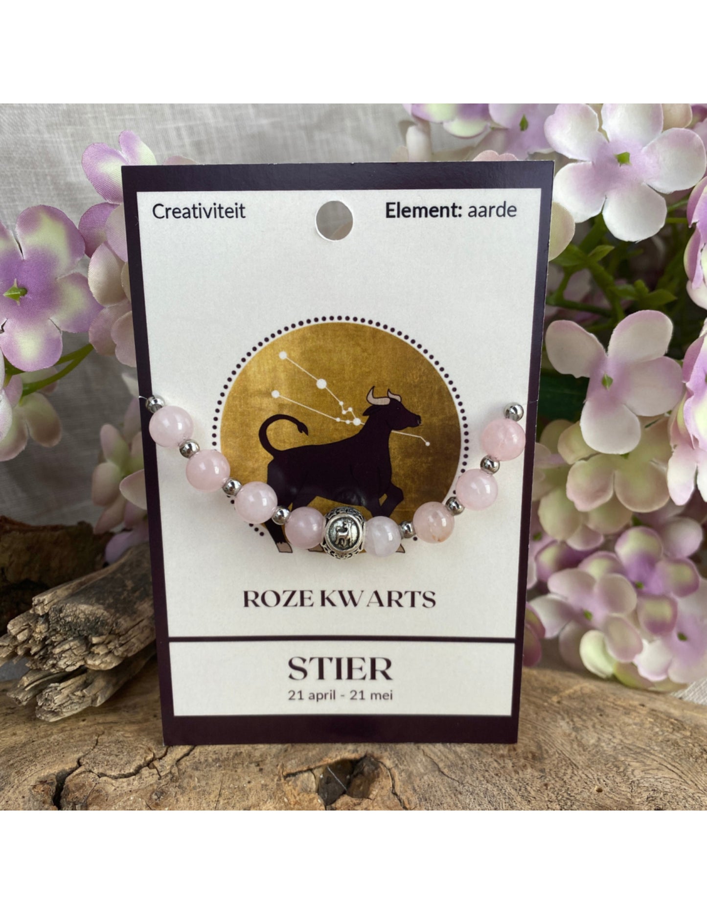 Image for roze-kwarts-sterrenbeeld-armband-stier_4.jpg