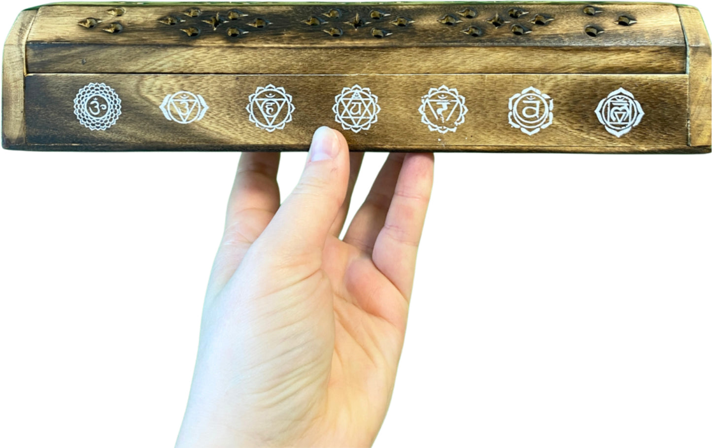 Image for wierook-brander-met-chakra-tekens-mangohout-wierook-houder_2.jpg